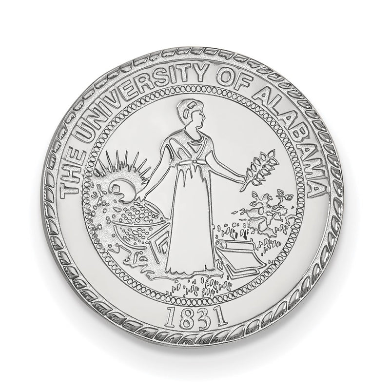 Sterling Silver Rhodium Plated Logoart University of Alabama Crest Lapel Pin