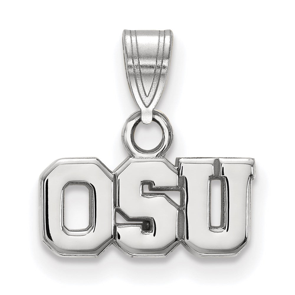 Sterling Silver Rhodium Plated Logoart The Ohio State University O S U Small Pendant