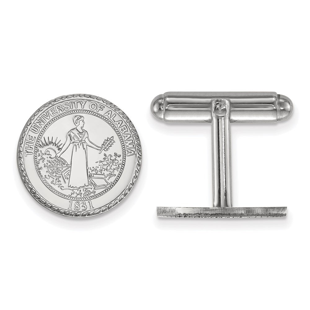 Sterling Silver Rhodium Plated Logoart University of Alabama Crest Cuff Links