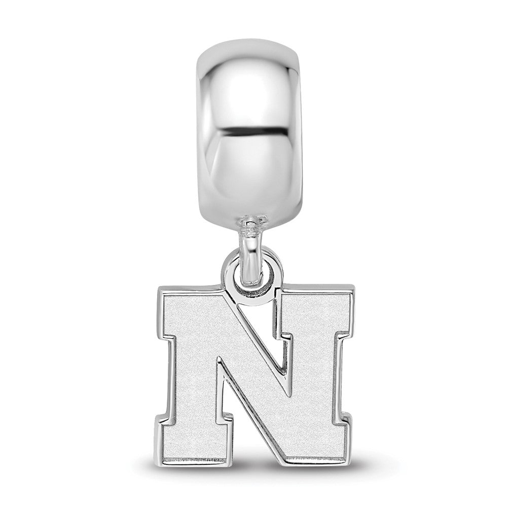 Sterling Silver Rhod-Pltd Logoart University of Nebraska Xs Dangle Bead