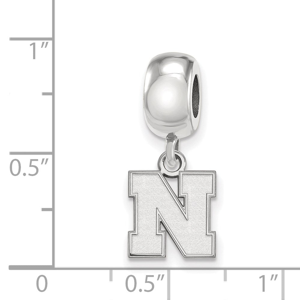 Sterling Silver Rhod-Pltd Logoart University of Nebraska Xs Dangle Bead