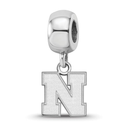 Sterling Silver Rhod-Pltd Logoart University of Nebraska Xs Dangle Bead