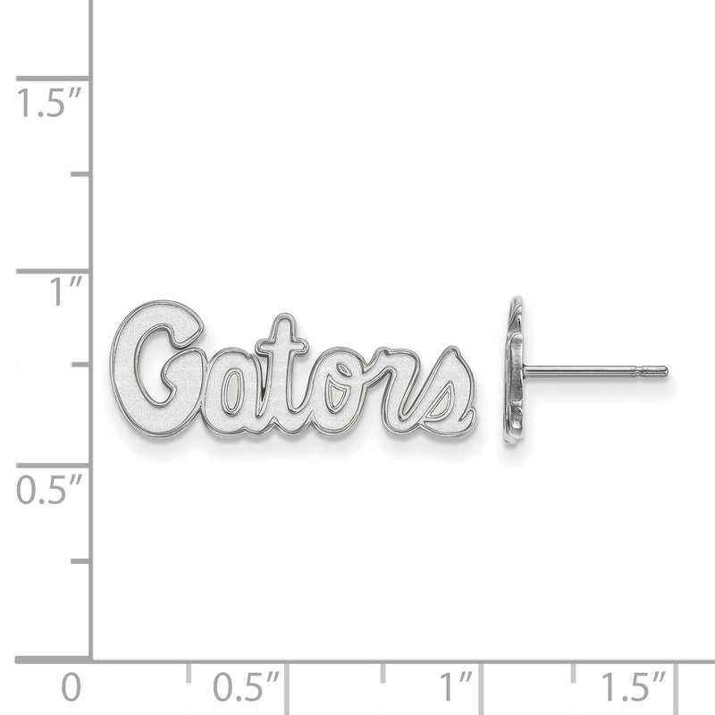 10K White Gold Logoart University Of Florida Gators Script Extra Small Post Earrings