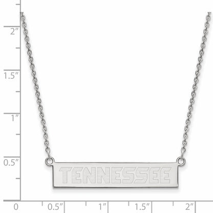Sterling Silver Rhodium Plated Logoart University Of Tennessee Small Bar 18 Inch Necklace