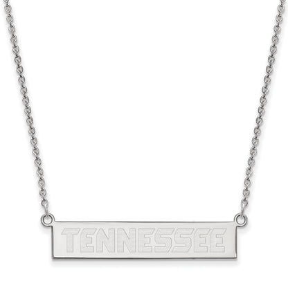 Sterling Silver Rhodium Plated Logoart University Of Tennessee Small Bar 18 Inch Necklace