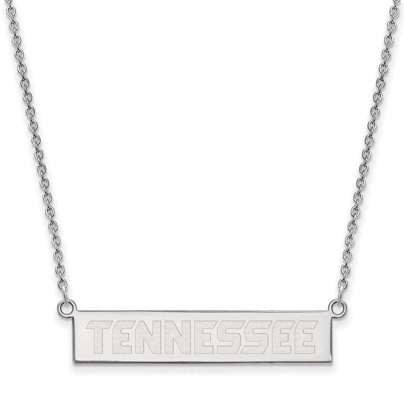 Sterling Silver Rhodium Plated Logoart University Of Tennessee Small Bar 18 Inch Necklace