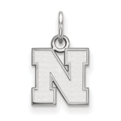 10K White Gold Logoart University Of Nebraska Letter N Extra Small Pendant