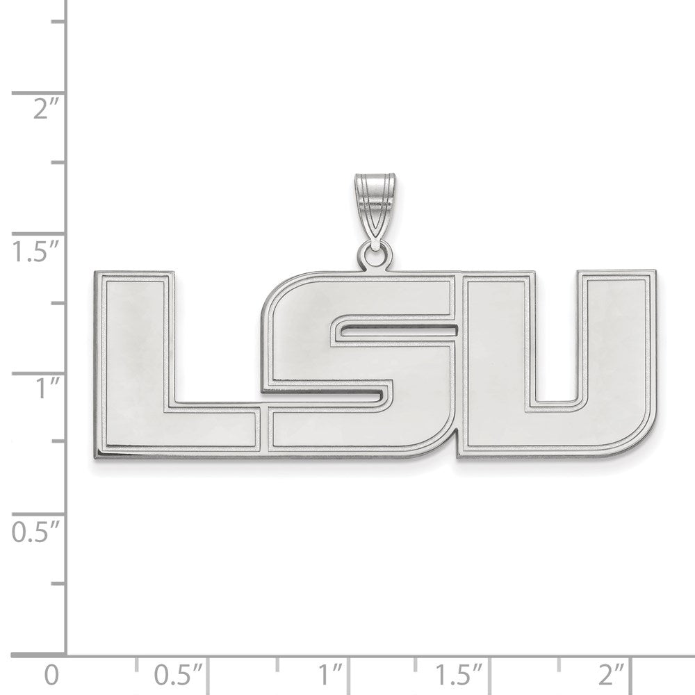 14K White Gold Logoart Louisiana State University L S U Extra Large Pendant