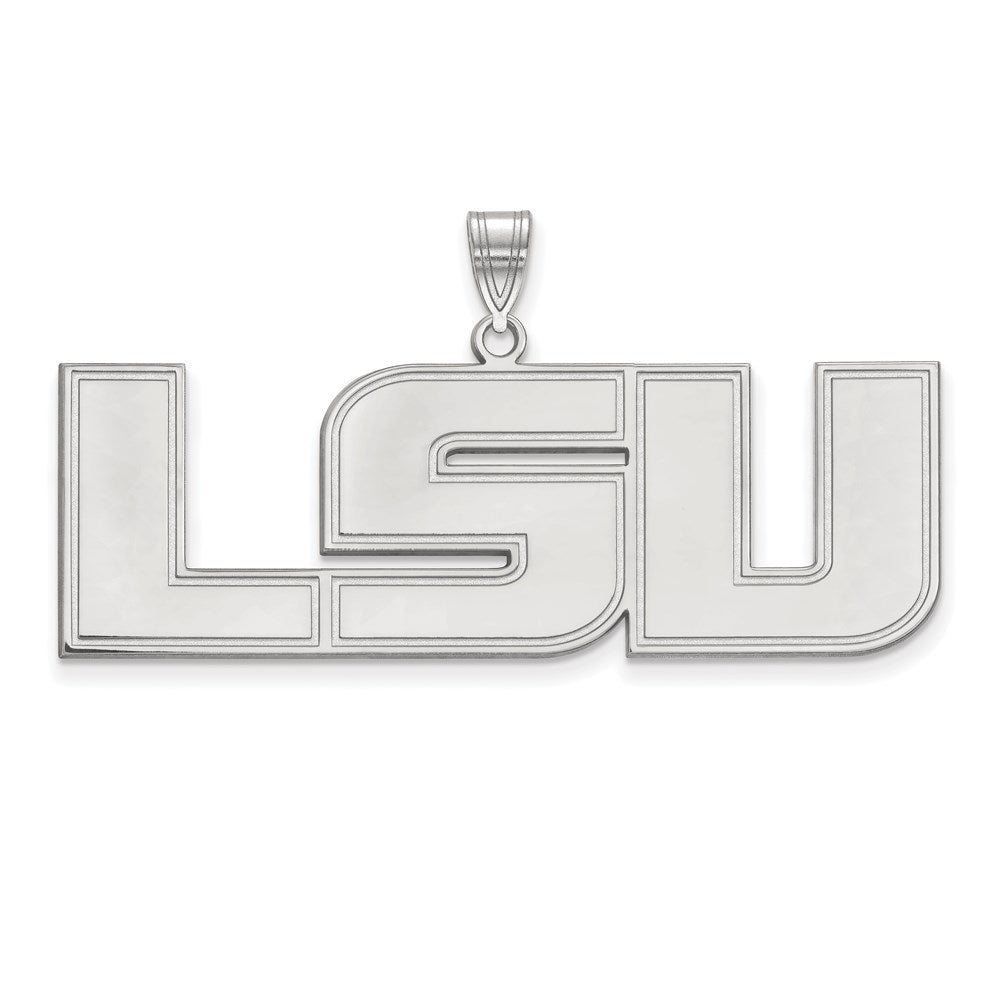 10K White Gold Logoart Louisiana State University L S U Extra Large Pendant