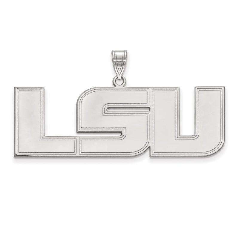 10K White Gold Logoart Louisiana State University L S U Extra Large Pendant