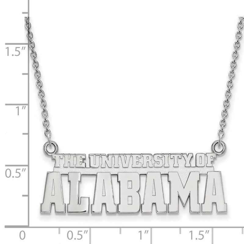10K White Gold Logoart The University Of Alabama Large Pendant 18 Inch Necklace