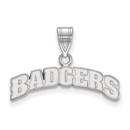 14K White Gold Logoart University Of Wisconsin Badgers Medium Pendant