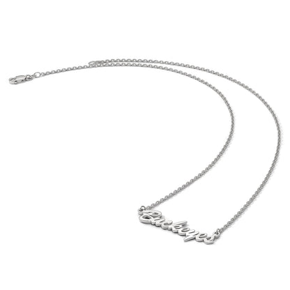 Sterling Silver Rhodium Plated Logoart The Ohio State University Medium Buckeyes Script 18 Inch Necklace