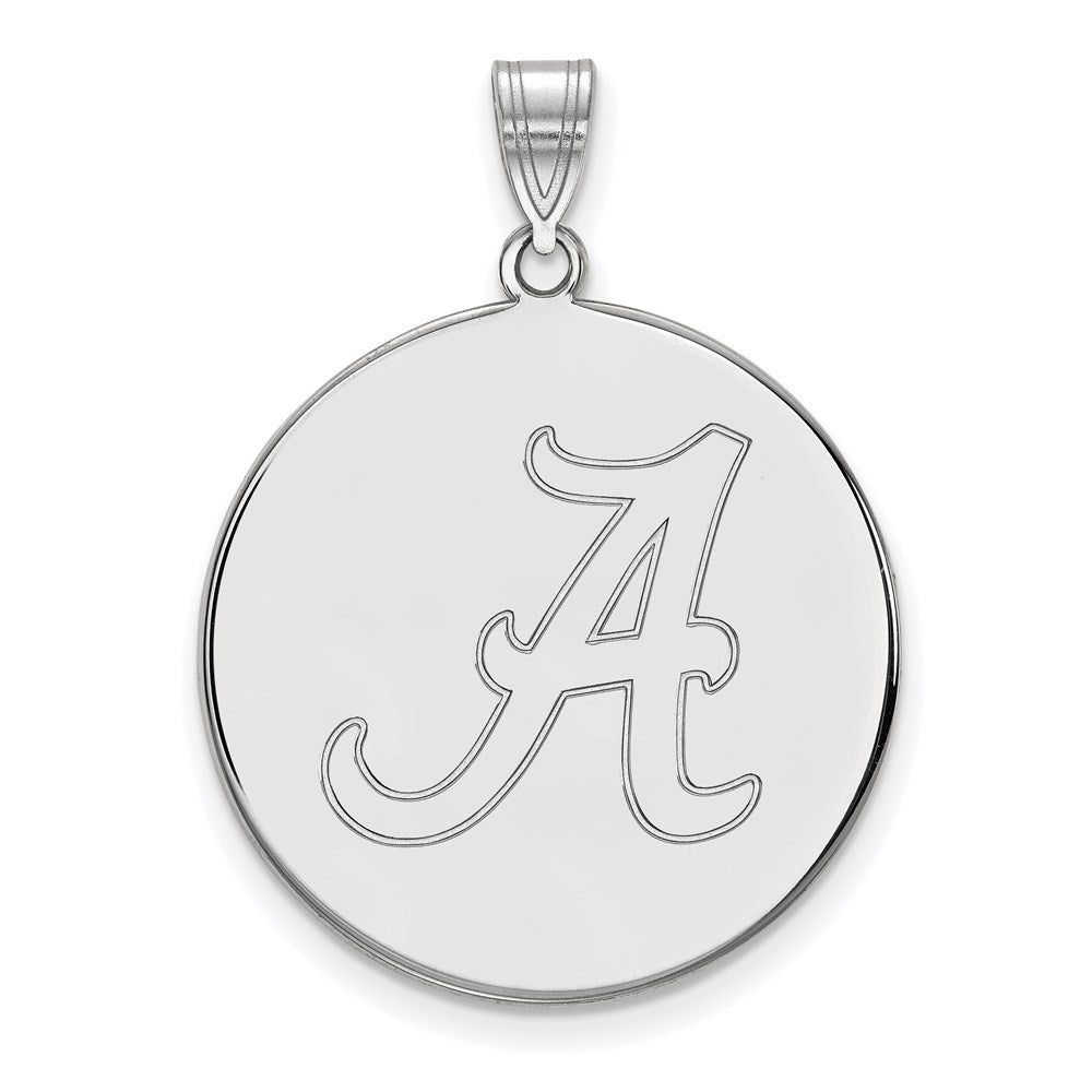 10K White Gold Logoart University Of Alabama Letter A Extra Large Disc Pendant