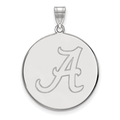 10K White Gold Logoart University Of Alabama Letter A Extra Large Disc Pendant