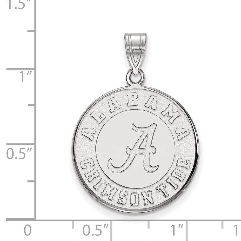 10K White Gold Logoart University Of Alabama Crimson Tide Large Disc Pendant
