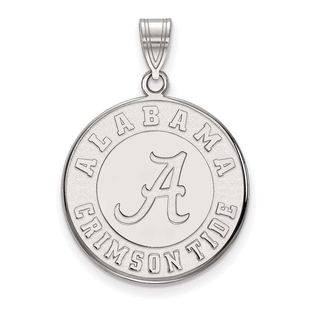 10K White Gold Logoart University Of Alabama Crimson Tide Large Disc Pendant