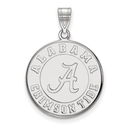 10K White Gold Logoart University Of Alabama Crimson Tide Large Disc Pendant