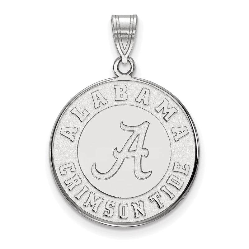 10K White Gold Logoart University Of Alabama Crimson Tide Large Disc Pendant