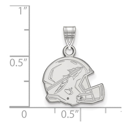 14K White Gold Logoart Florida State University Arrow Medium Football Helmet Pendant
