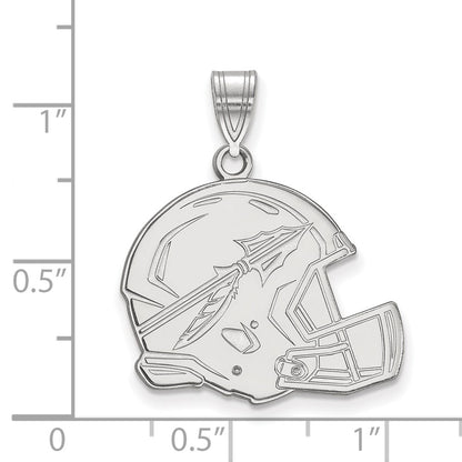 10K White Gold Logoart Florida State University Arrow Large Football Helmet Pendant