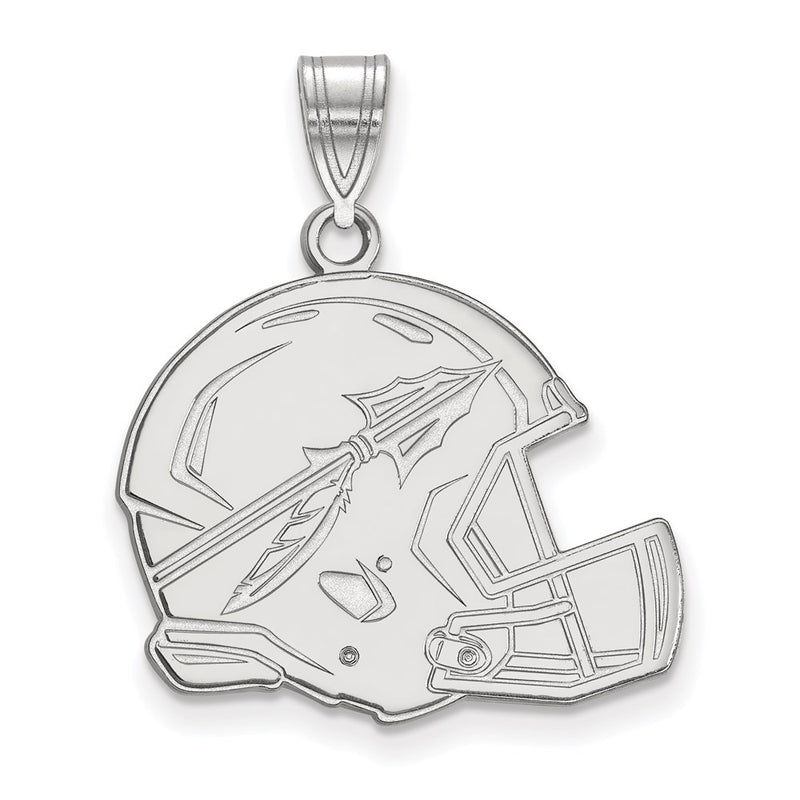 Sterling Silver Rhodium Plated Logoart Florida State University Arrow Large Football Helmet Pendant
