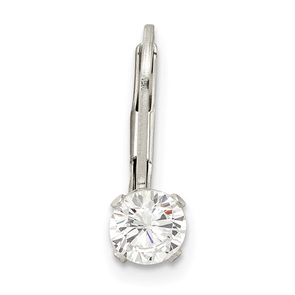 Sterling Silver 5.0 Cz Leverback Single Earring