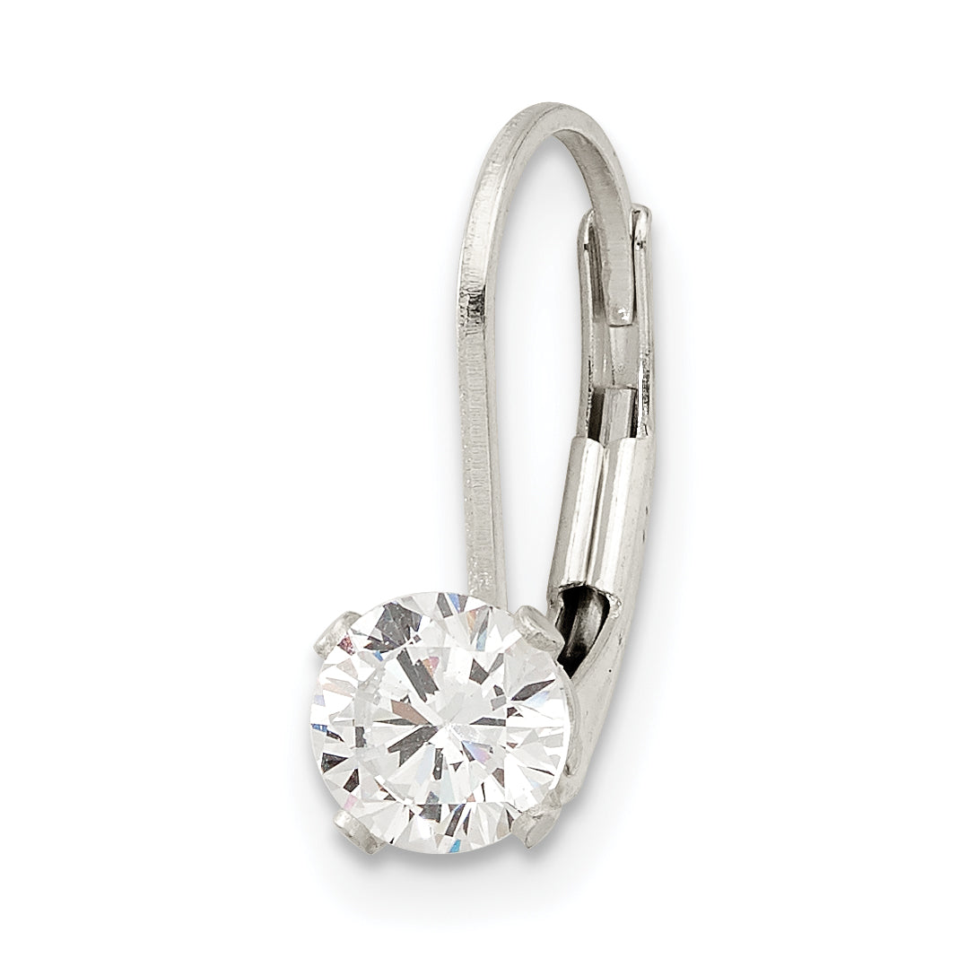 Sterling Silver 5.0 Cz Leverback Single Earring