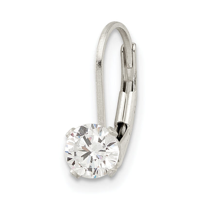 Sterling Silver 5.0 Cz Leverback Single Earring
