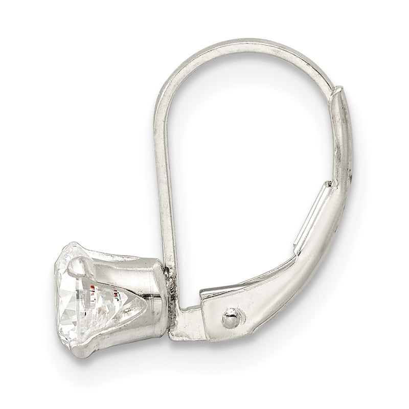 Sterling Silver 5.0 Cz Leverback Single Earring