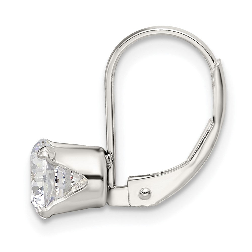 Sterling Silver 6.0 Cz Leverback Single Earring