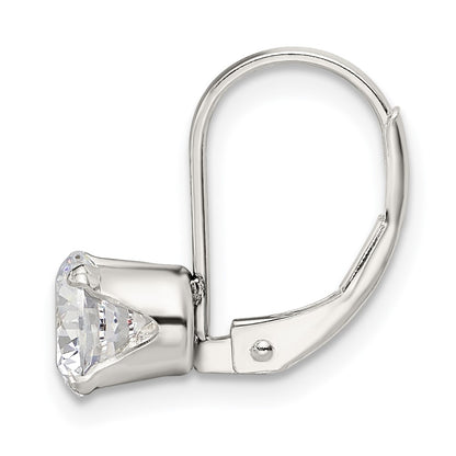 Sterling Silver 6.0 Cz Leverback Single Earring