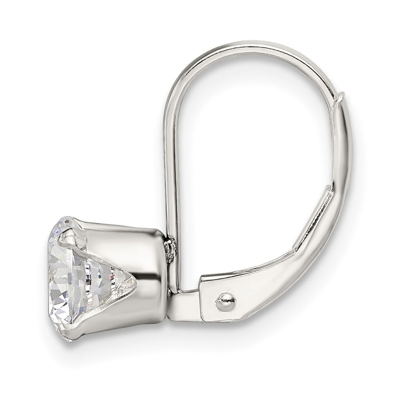 Sterling Silver 6.0 Cz Leverback Single Earring