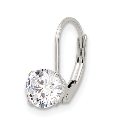 Sterling Silver 6.0 Cz Leverback Single Earring