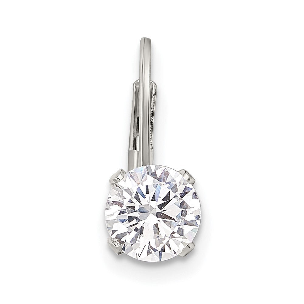 Sterling Silver 6.0 Cz Leverback Single Earring