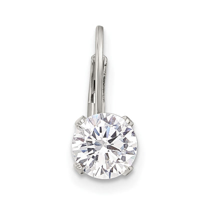 Sterling Silver 6.0 Cz Leverback Single Earring