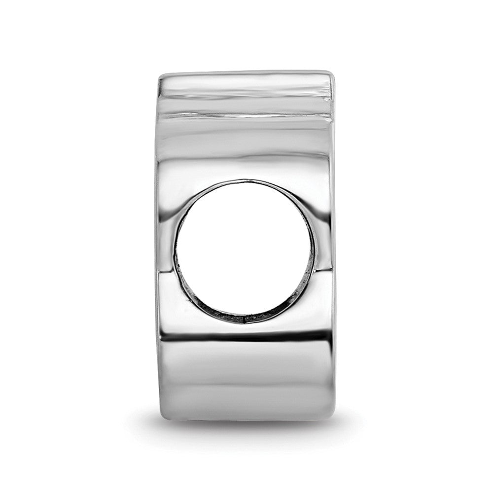 Sterling Silver Rhod-Pltd Nhl Logoart Colorado Avalanche Enamel Bead