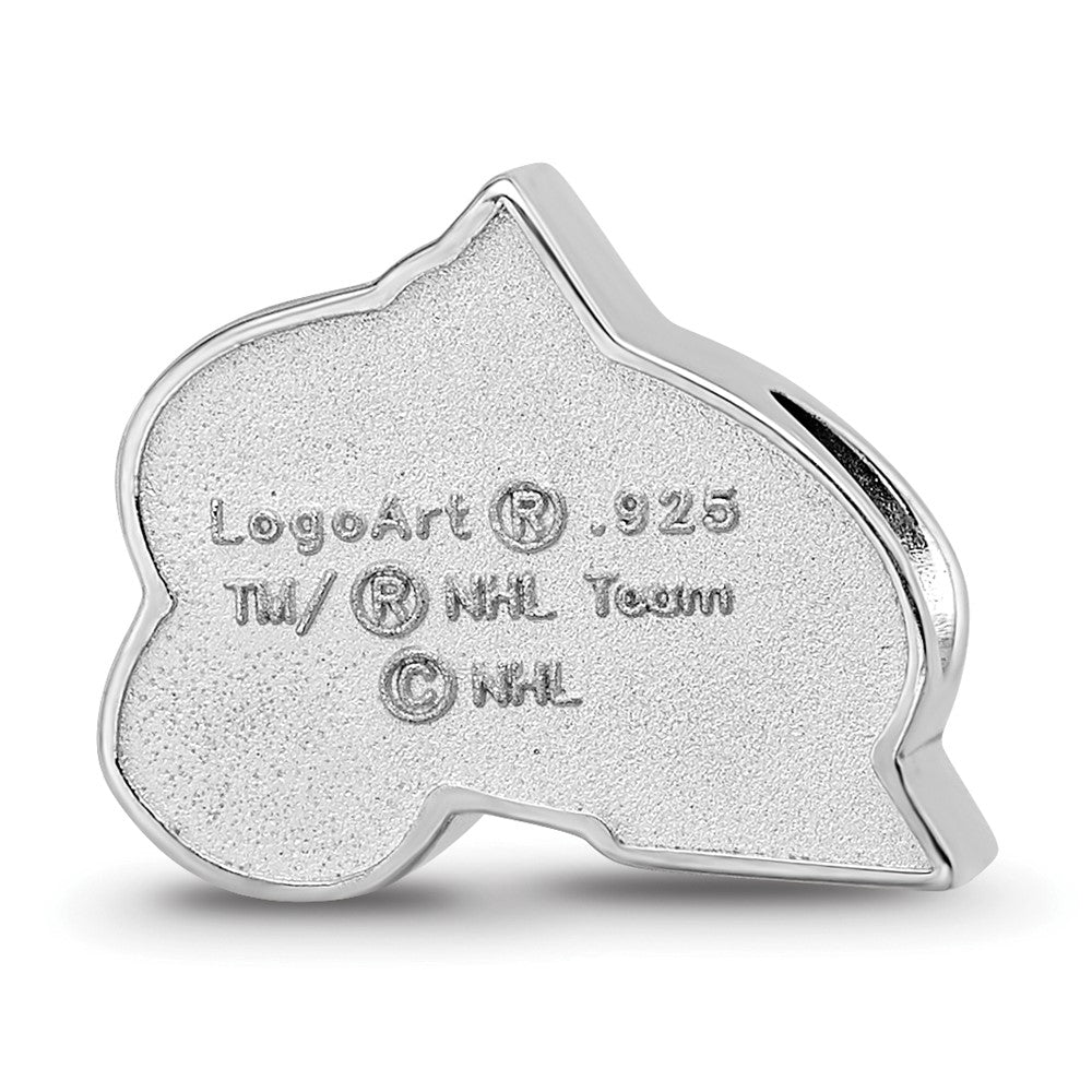 Sterling Silver Rhod-Pltd Nhl Logoart Colorado Avalanche Enamel Bead