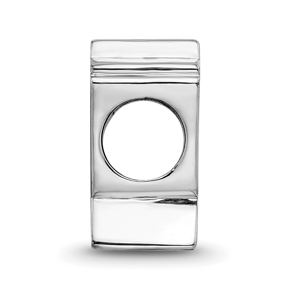 Sterling Silver Rhod-Pltd Nhl Logoart Columbus Blue Jackets Enamel Bead
