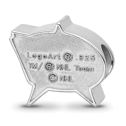 Sterling Silver Rhod-Pltd Nhl Logoart Columbus Blue Jackets Enamel Bead