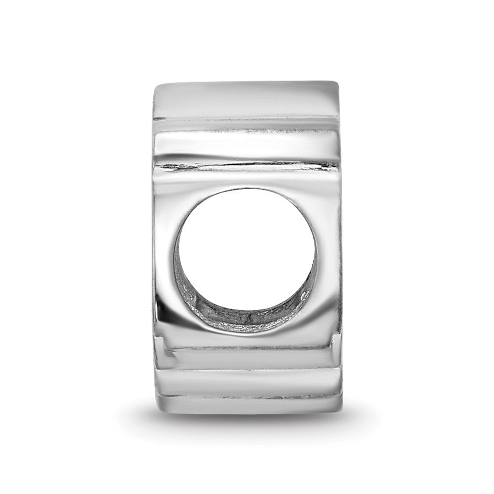 Sterling Silver Rhod-Pltd Nhl Logoart Chicago Blackhawks Enamel Bead