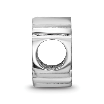 Sterling Silver Rhod-Pltd Nhl Logoart Chicago Blackhawks Enamel Bead