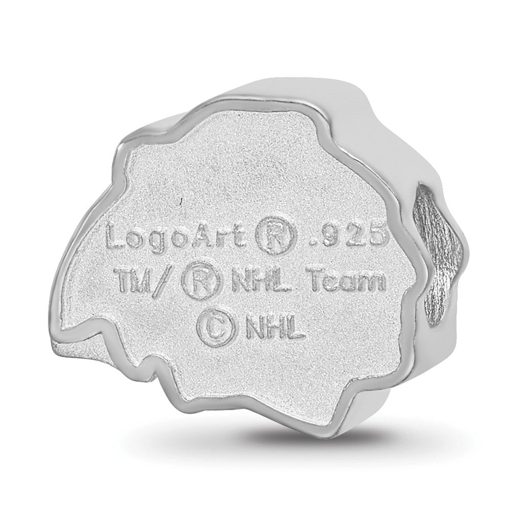 Sterling Silver Rhod-Pltd Nhl Logoart Chicago Blackhawks Enamel Bead