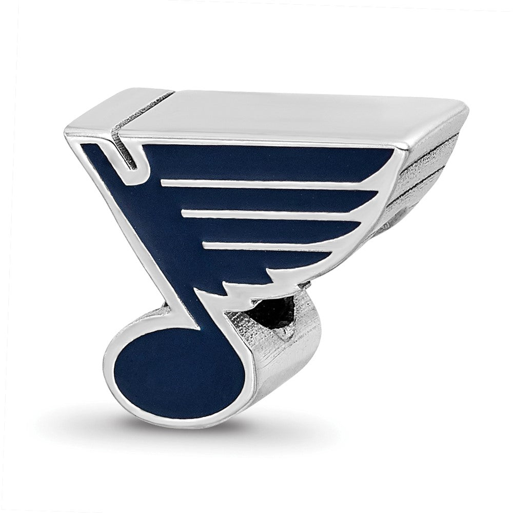 Sterling Silver Nhl Logoart St. Louis Blues Enameled Logo Bead