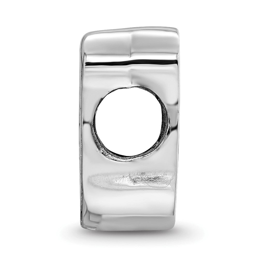 Sterling Silver Rhod-Pltd Logoart Butler Univ. Bulldog Enamel Bead