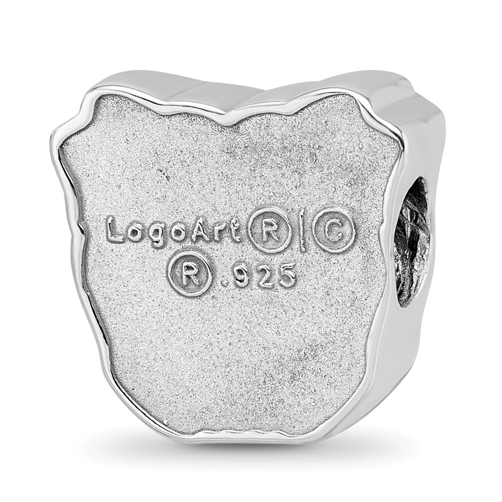 Sterling Silver Rhod-Pltd Logoart Butler Univ. Bulldog Enamel Bead