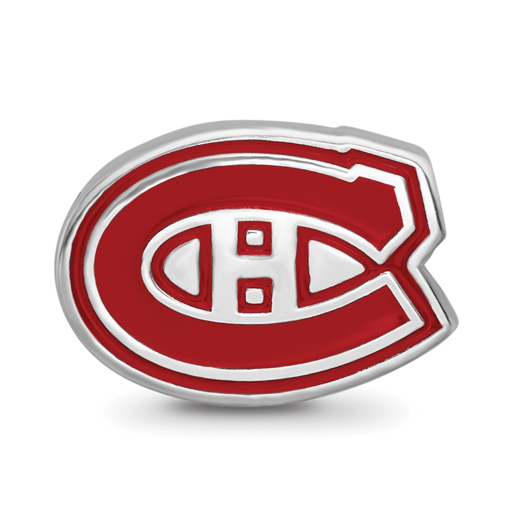 Sterling Silver Rhodium Plated Nhl Logoart Montreal Canadiens Enamel Bead