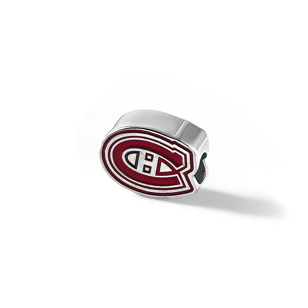Sterling Silver Rhodium Plated Nhl Logoart Montreal Canadiens Enamel Bead