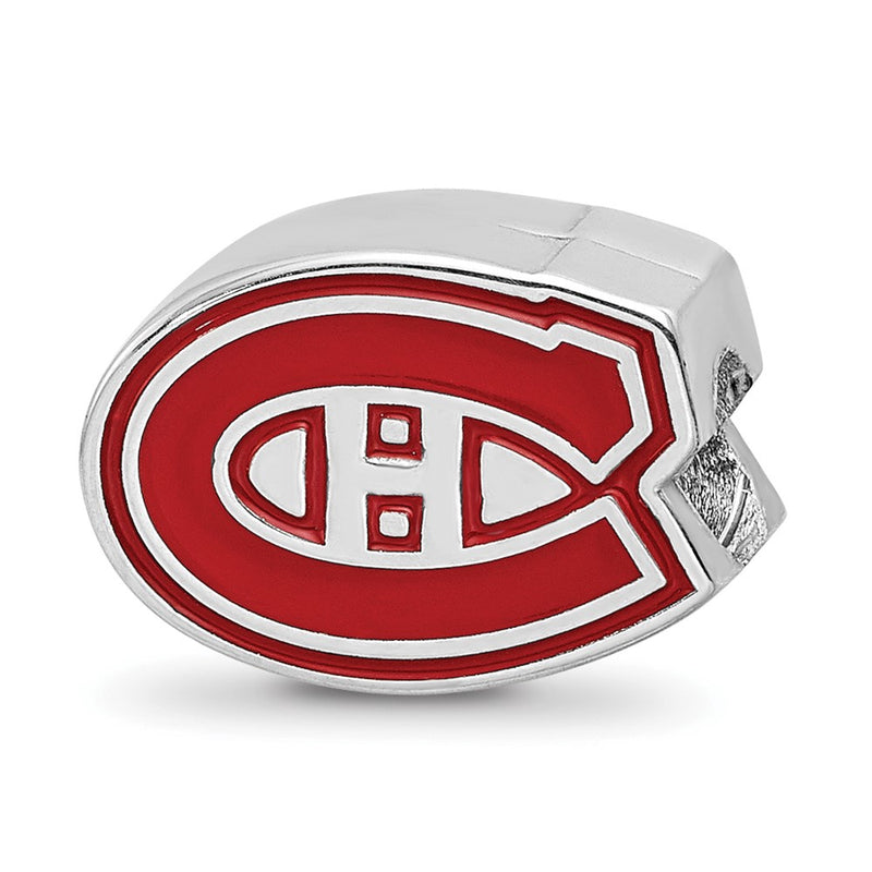 Sterling Silver Rhodium Plated Nhl Logoart Montreal Canadiens Enamel Bead