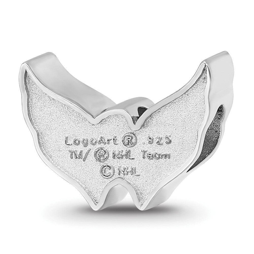 Sterling Silver Nhl Logoart Washington Capitals Enameled Logo Bead
